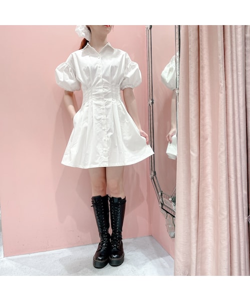 lilLilly（リルリリー）の「【先行予約】タックフレアシャツ