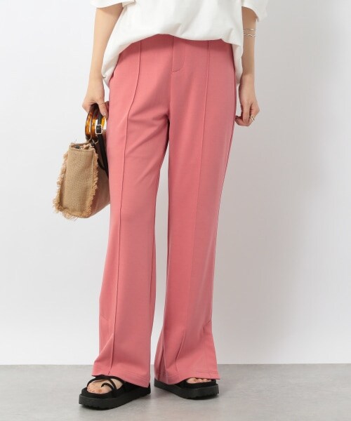 Heather(ヘザー)の「センタープレススリットフレアパンツ(パンツ・ホワイト系ハナガラ/ブラック/グレー/ピンク)」の4枚目の写真