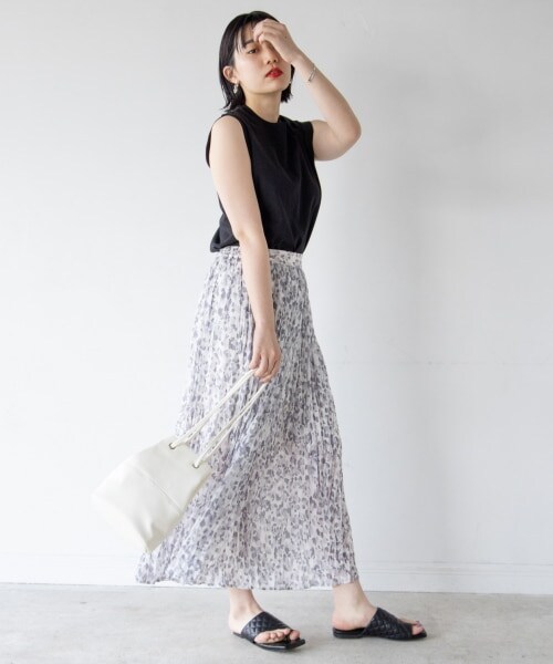 PAGEBOY（ページボーイ）の「ヨウリュウレオパードスカート（スカート・ブラック/グレージュ）」の3枚目の写真