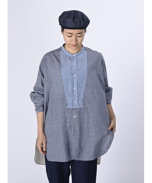 ［美品］ゆったり 45R / インド製 おこめ平の 908 グーグーシャツ 45R（フォーティファイブアール）の「インドカディの908パッチワーク