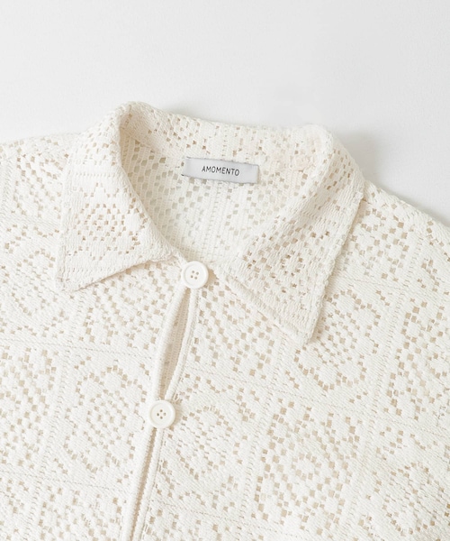 【amomento】アモーメント crochet jacket クロシェット amomento クロシェシャツジャケット レースジャケット ア