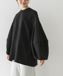 エンフォルド PEジョーゼット ドレープスリーブプルオーバー ブラック