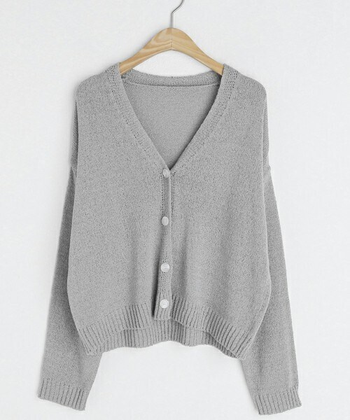 DHOLIC(ディーホリック)の「シアーボタンカーディガン(カーディガン/ボレロ・レディース・ベージュ/ホワイト/ブラック/グレー・ONE SIZE)」の4枚目の写真