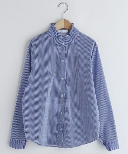 DHOLIC(ディーホリック)の「2TYPEフリルブラウス(シャツ/ブラウス・レディース・ピンク/グレー/ホワイト/ブルー・ONESIZE)」の4枚目の写真