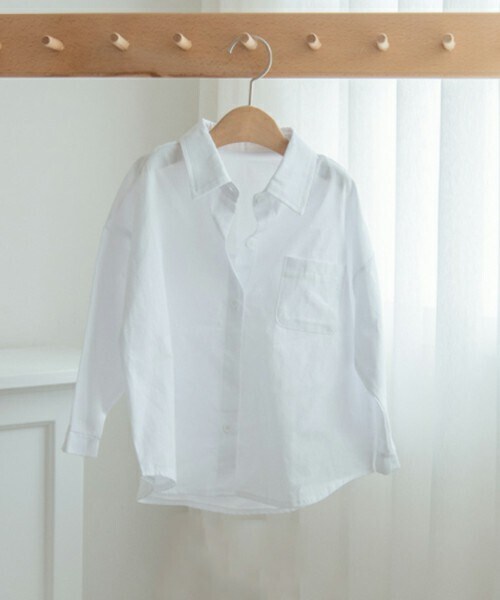 DHOLIC kids（ディーホリックキッズ）の「[zukini] 2TYPEシャツ（シャツ/ブラウス・キッズ・ブルー/ホワイト・S/M/L/XL）」の2枚目の写真