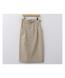 ウエストストリング両ポケットコットンロングスカート