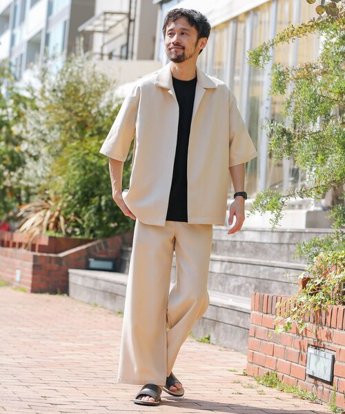 URBAN RESEARCH Sonny Label（アーバンリサーチサニーレーベル）の「イージーケア五分袖セットアップ（その他・メンズ・エクリュ/ネイビー/ベージュ・M/L）」の10枚目の写真