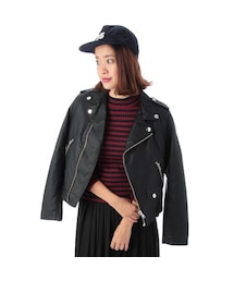 OZOC | フェイクレザーライダースジャケット(ジャケット/アウター)