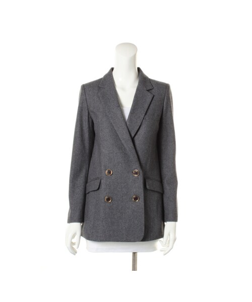 31 Sons de mode（トランテアン　ソン　ドゥ　モード）の「≪ポイント10倍≫ダブルロングジャケット（ジャケット・レディース・ブラック/グレー/ベージュ・３６-/３８/３８-）」の2枚目の写真