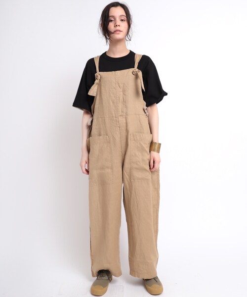 RNA-N/O0743/リネンコットンサロペット O0743 L/Cサロペット(F クロ): オールインワン - RNA ONLINE STORE