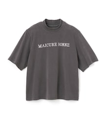 GRL | 肩パット入りモックネックロゴ刺繍Tシャツ(Tシャツ/カットソー)