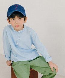 DHOLIC kids（ディーホリックキッズ）の「[churros] ヘンリーネックデニムシャツ（シャツ/ブラウス・キッズ）」