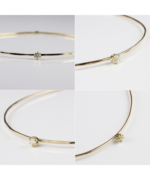 les desseins de DIEU（レデッサンドゥデュー）の「レ デッサン ドゥ デュー 984 ソリッドゴールド 0.07ct 一粒ダイヤモンド 金線 バングル 0.9ミリ（バングル/リストバンド・レディース・ゴールド・19cm）」の2枚目の写真