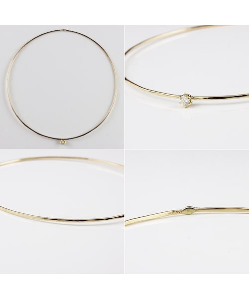 les desseins de DIEU（レデッサンドゥデュー）の「レ デッサン ドゥ デュー 984 ソリッドゴールド 0.07ct 一粒ダイヤモンド 金線 バングル 0.9ミリ（バングル/リストバンド・レディース・ゴールド・19cm）」の3枚目の写真