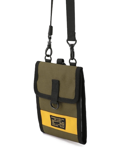 AVIREX(アヴィレックス)の「【バッグ】ダンテⅢ ネックポーチ/DANTEⅢ NECK POUCH(バッグ・メンズ・BLACK/YELLOW/OLIVE・F)」の2枚目の写真