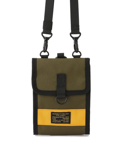 AVIREX(アヴィレックス)の「【バッグ】ダンテⅢ ネックポーチ/DANTEⅢ NECK POUCH(バッグ・メンズ・BLACK/YELLOW/OLIVE・F)」の1枚目の写真