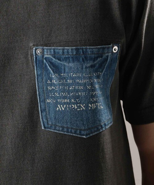 AVIREX（アヴィレックス）の「【TYPE BLUE/タイプブルー】デニムポケット Tシャツ/DENIM POCKET T-SHIRT（トップス・メンズ・IVORY/BLACK/RED/NAVY・M, L, XL, XXL）」の5枚目の写真