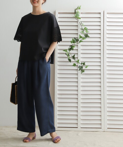 URBAN RESEARCH DOORS - 【ミカリン】レーススリーブプルオーバー ●DOORS  NAVY URBAN RESEARCH DOORS（アーバンリサーチドアーズ）の「レース