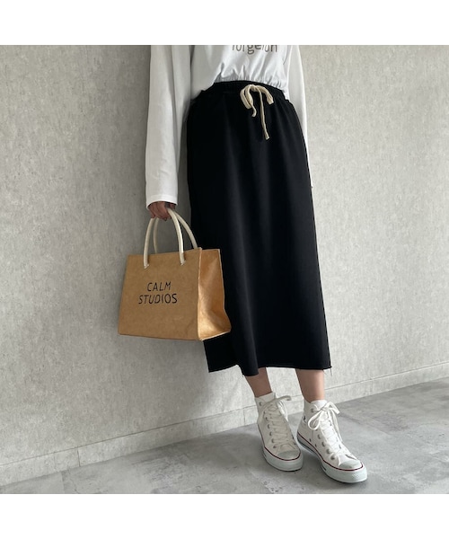 copine（コピン）の「クラフトデザインがおしゃれ！ペーパーロゴトートバッグ(3color)（トートバッグ・レディース・ブラック/グレー/ベージュ・ワンサイズ）」の3枚目の写真