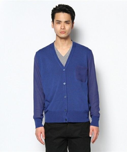 603（ロクマルサン）の「603 シフォン切替カーディガン（カーディガン/ボレロ・メンズ・オフホワイト/グレー/ダークブルー/ネイビー/ワイン/シャーベット・FREE）」の7枚目の写真