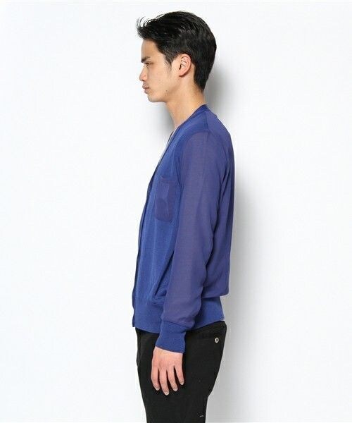 603（ロクマルサン）の「603 シフォン切替カーディガン（カーディガン/ボレロ・メンズ・オフホワイト/グレー/ダークブルー/ネイビー/ワイン/シャーベット・FREE）」の8枚目の写真