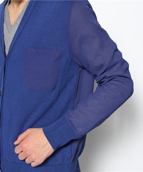 603（ロクマルサン）の「603 シフォン切替カーディガン（カーディガン/ボレロ・メンズ・オフホワイト/グレー/ダークブルー/ネイビー/ワイン/シャーベット・FREE）」の12枚目の写真