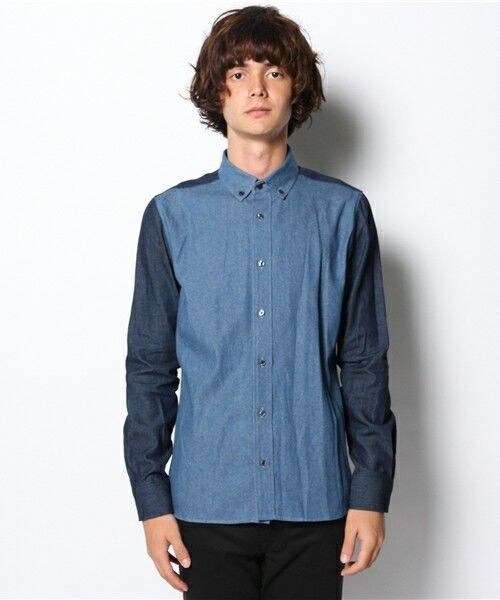 603（ロクマルサン）の「603 パッチワークデニムシャツ（シャツ/ブラウス・メンズ・ダークブルー・40/42）」の2枚目の写真