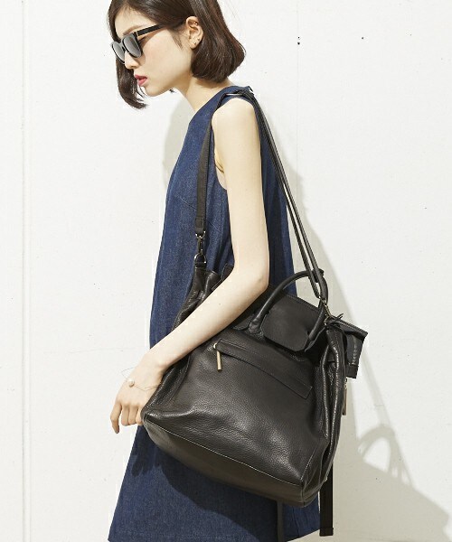 POMTATA（ポンタタ）の「POMTATA 3way 『AND』 リュック（バックパック/リュック・レディース・ブラック/ライトグレー/ブラウン/ピンク・FREE）」の5枚目の写真