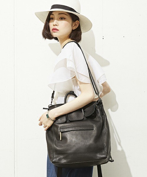 POMTATA（ポンタタ）の「POMTATA 3way 『AND』 リュック（バックパック/リュック・レディース・ブラック/ライトグレー/ブラウン/ピンク・FREE）」の9枚目の写真