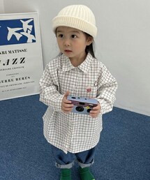 DHOLIC kids | [Der apfel] ワッペンチェックシャツ(シャツ/ブラウス)