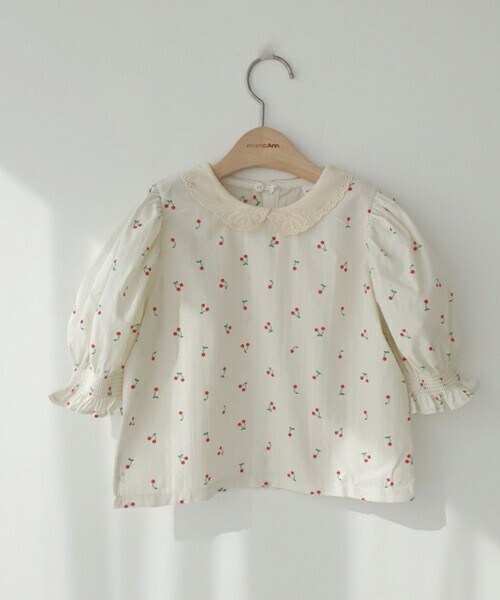 DHOLIC kids（ディーホリックキッズ）の「[momo ann] 2TYPEレースカラーブラウス（シャツ/ブラウス・キッズ・イエロー/ホワイト・5/7/9/11/13）」の2枚目の写真