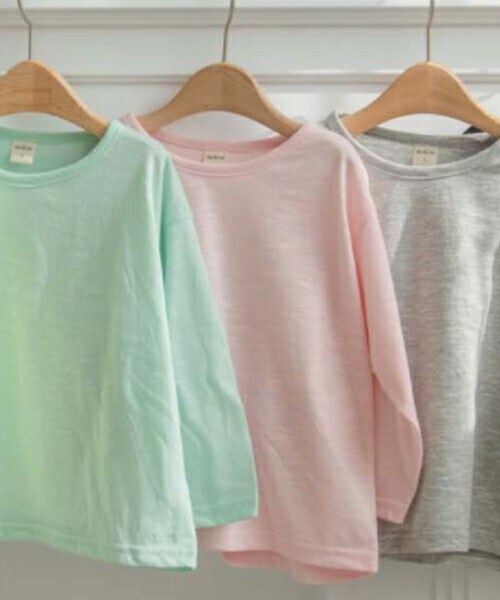 DHOLIC kids（ディーホリックキッズ）の「[zukini] ベーシックコットンTシャツ（Tシャツ/カットソー・キッズ・グリーン/ブラック/イエロー/ホワイト/ピンク/グレー・S/M/L/XL）」の6枚目の写真