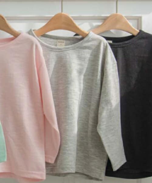 DHOLIC kids（ディーホリックキッズ）の「[zukini] ベーシックコットンTシャツ（Tシャツ/カットソー・キッズ・グリーン/ブラック/イエロー/ホワイト/ピンク/グレー・S/M/L/XL）」の4枚目の写真