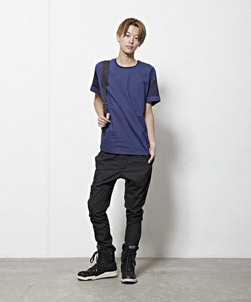 DIET BUTCHER（ダイエットブッチャー）の「DIET BUTCHER SLIM SKIN 別注 布帛×カットゆるＴ（Tシャツ/カットソー・メンズ・ホワイト/ブラック/ネイビー・FREE）」の16枚目の写真