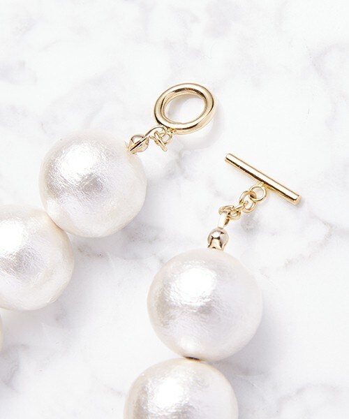 603（ロクマルサン）の「603 コットンパールショートネックレス（ネックレス・レディース・ホワイト・FREE）」の3枚目の写真