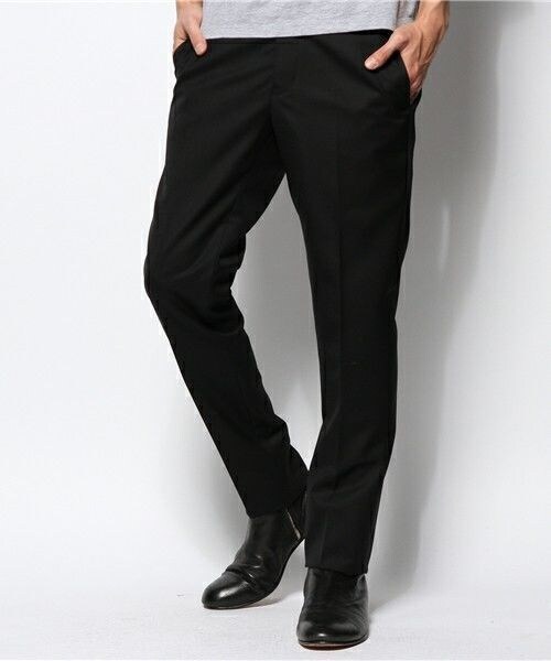 MID by MIDWEST（ミッド バイ ミッドウエスト）の「MID by MIDWEST  スリムウールカシミヤパンツ（スラックス・メンズ・ブラック・1/2/3）」の2枚目の写真