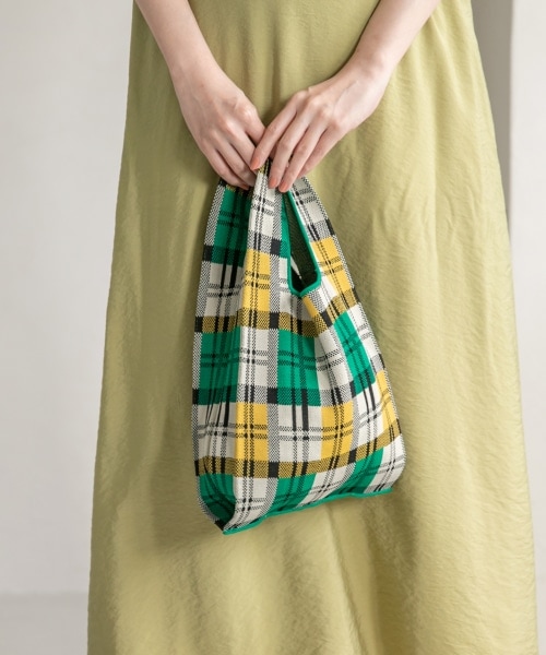 LOWRYS FARM(ローリーズファーム)の「マルシェBAG(バッグ・チェッカーフラッグ/イエローチェック/グリーンチェック/ハート/チドリ)」の3枚目の写真