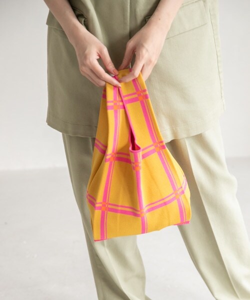 LOWRYS FARM(ローリーズファーム)の「マルシェBAG(バッグ・チェッカーフラッグ/イエローチェック/グリーンチェック/ハート/チドリ)」の2枚目の写真