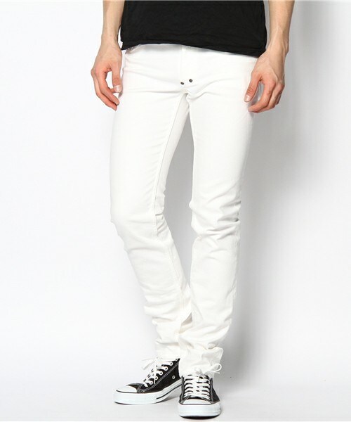 DIET BUTCHER（ダイエットブッチャー）の「DIET  BUTCHER  SLIM  SKIN スキニーストレッチパンツ（デニムパンツ・メンズ・ホワイト/ダークブルー・1/2/3）」の2枚目の写真