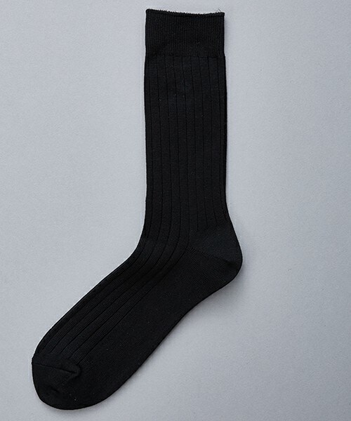 603（ロクマルサン）の「603 無地×リブクルーソックス（ソックス/靴下・メンズ・オフホワイト/ブラック/ブルー/ネイビー/イエロー/ローズ/オレンジ・FREE）」の3枚目の写真