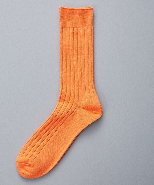 603（ロクマルサン）の「603 無地×リブクルーソックス（ソックス/靴下・メンズ・オフホワイト/ブラック/ブルー/ネイビー/イエロー/ローズ/オレンジ・FREE）」の7枚目の写真