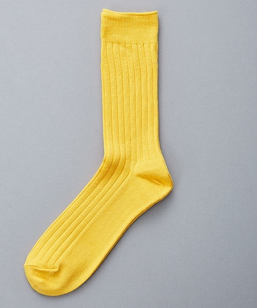 603（ロクマルサン）の「603 無地×リブクルーソックス（ソックス/靴下・メンズ・オフホワイト/ブラック/ブルー/ネイビー/イエロー/ローズ/オレンジ・FREE）」の5枚目の写真
