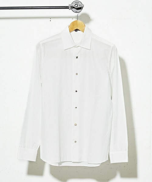 603（ロクマルサン）の「603　チャームボタンシャツ（シャツ/ブラウス・メンズ・ホワイト/ブラック・40/42/44）」の2枚目の写真
