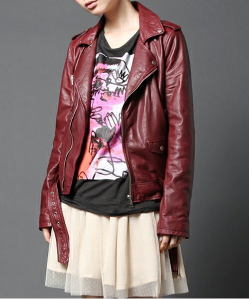 603(ロクマルサン)の「603 ラムレザーライダースJKT(ライダースジャケット・レディース・ブラック/ブルー/ネイビー/ワイン・SMALL/MEDIUM)」の4枚目の写真