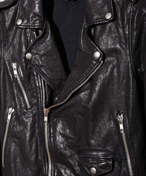 603(ロクマルサン)の「603 ラムレザーライダースJKT(ライダースジャケット・メンズ・オフホワイト/ブラック/ブルー/ネイビー/ワイン・SMALL/MEDIUM/LARGE)」の9枚目の写真