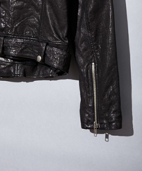 603(ロクマルサン)の「603 ラムレザーライダースJKT(ライダースジャケット・メンズ・オフホワイト/ブラック/ブルー/ネイビー/ワイン・SMALL/MEDIUM/LARGE)」の13枚目の写真