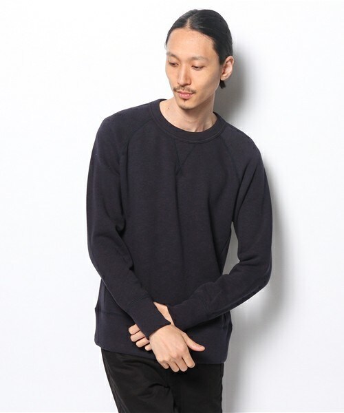 Johnbull Private labo(ジョンブルプライベートラボ)の「スウェットシャツ(スウェット・メンズ・ヘザ-グレー/ネイビー・SMALL/MEDIUM/LARGE)」の2枚目の写真