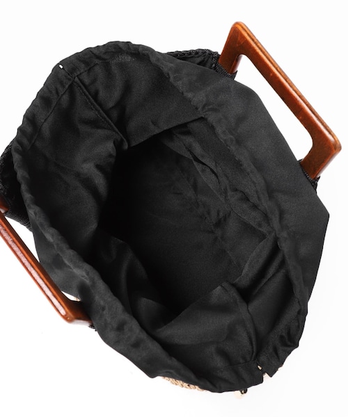 LE TALON（ルタロン）の「《予約》LE TALON ウッドハンドルペーパートート◆（バッグ・ブラック/(001)/フリー/在庫あり）」の6枚目の写真
