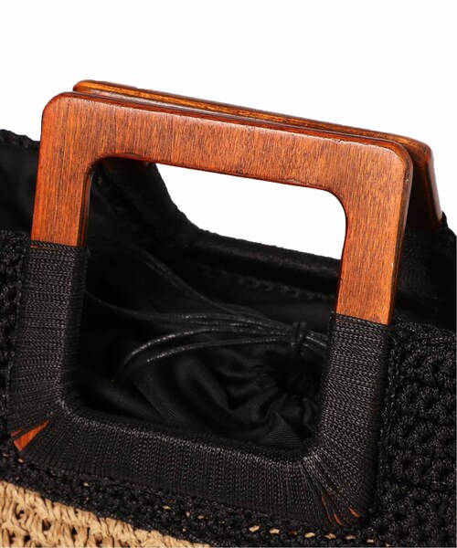 LE TALON（ルタロン）の「《予約》LE TALON ウッドハンドルペーパートート◆（バッグ・ブラック/(001)/フリー/在庫あり）」の9枚目の写真