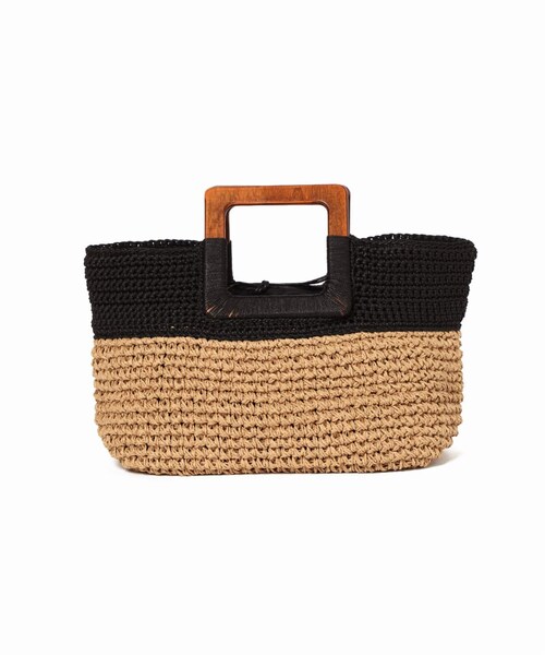 LE TALON（ルタロン）の「《予約》LE TALON ウッドハンドルペーパートート◆（バッグ・ブラック/(001)/フリー/在庫あり）」の4枚目の写真